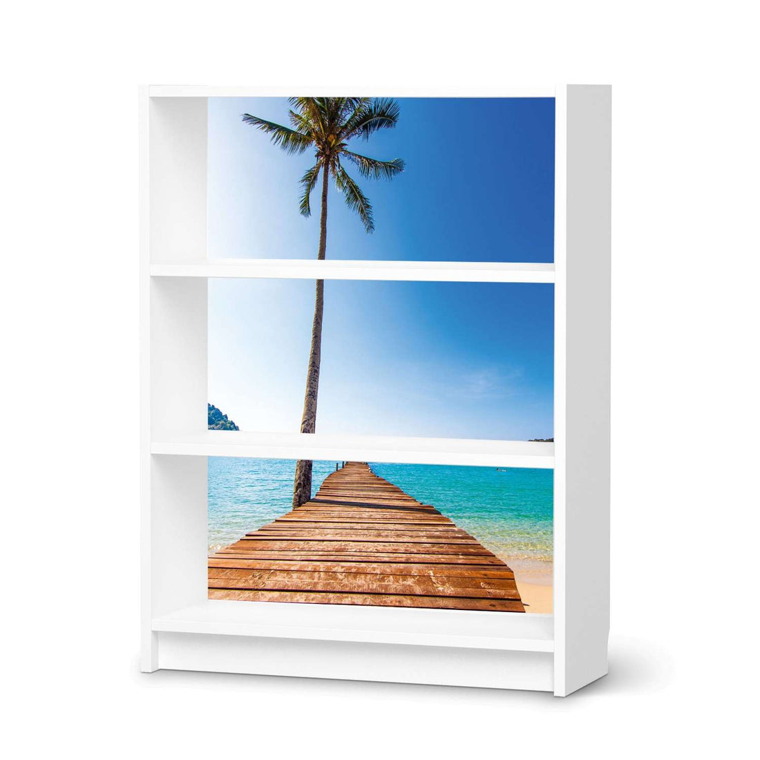 Möbelfolie Caribbean - IKEA Billy Regal 3 Fächer - weiss