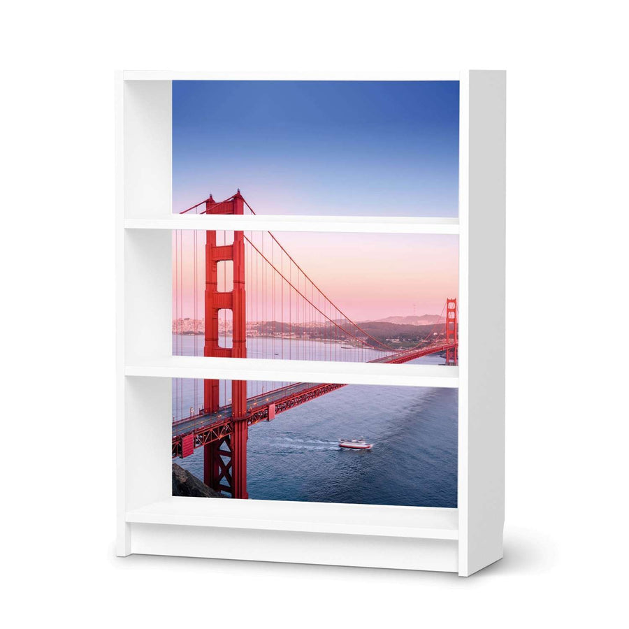 Möbelfolie Golden Gate - IKEA Billy Regal 3 Fächer - weiss