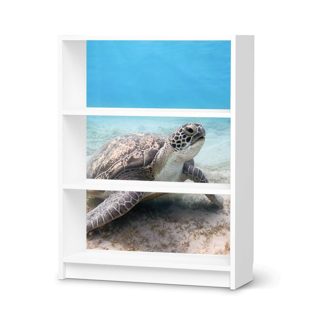 Möbelfolie Green Sea Turtle - IKEA Billy Regal 3 Fächer - weiss