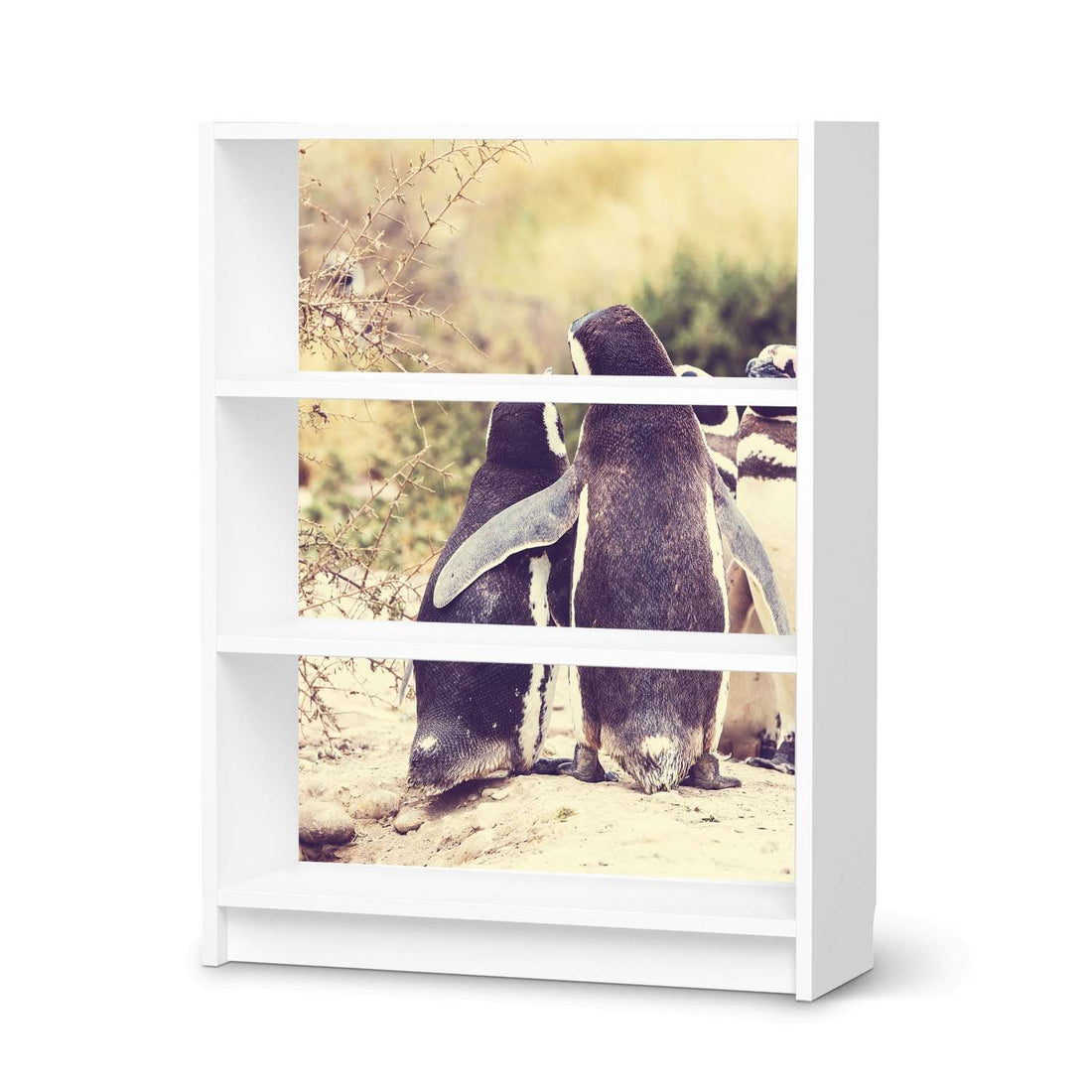 Möbelfolie Pingu Friendship - IKEA Billy Regal 3 Fächer - weiss