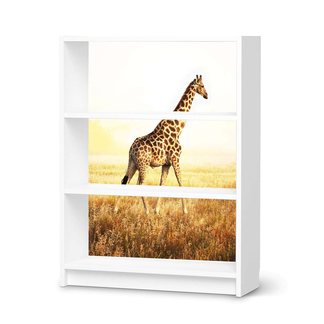 Möbelfolie Savanna Giraffe - IKEA Billy Regal 3 Fächer - weiss