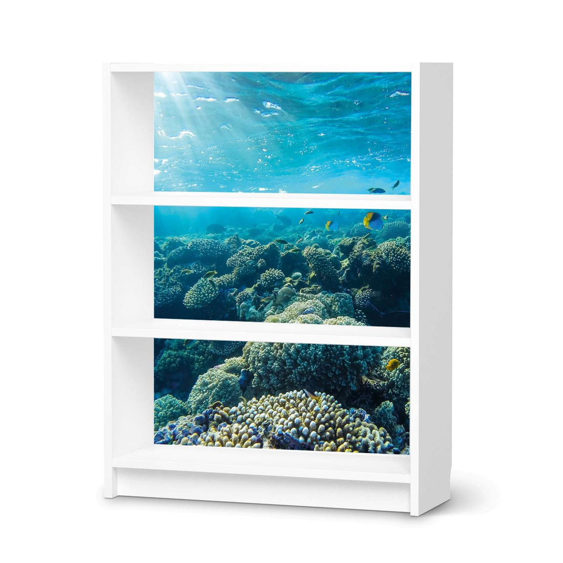 Möbelfolie Underwater World - IKEA Billy Regal 3 Fächer - weiss