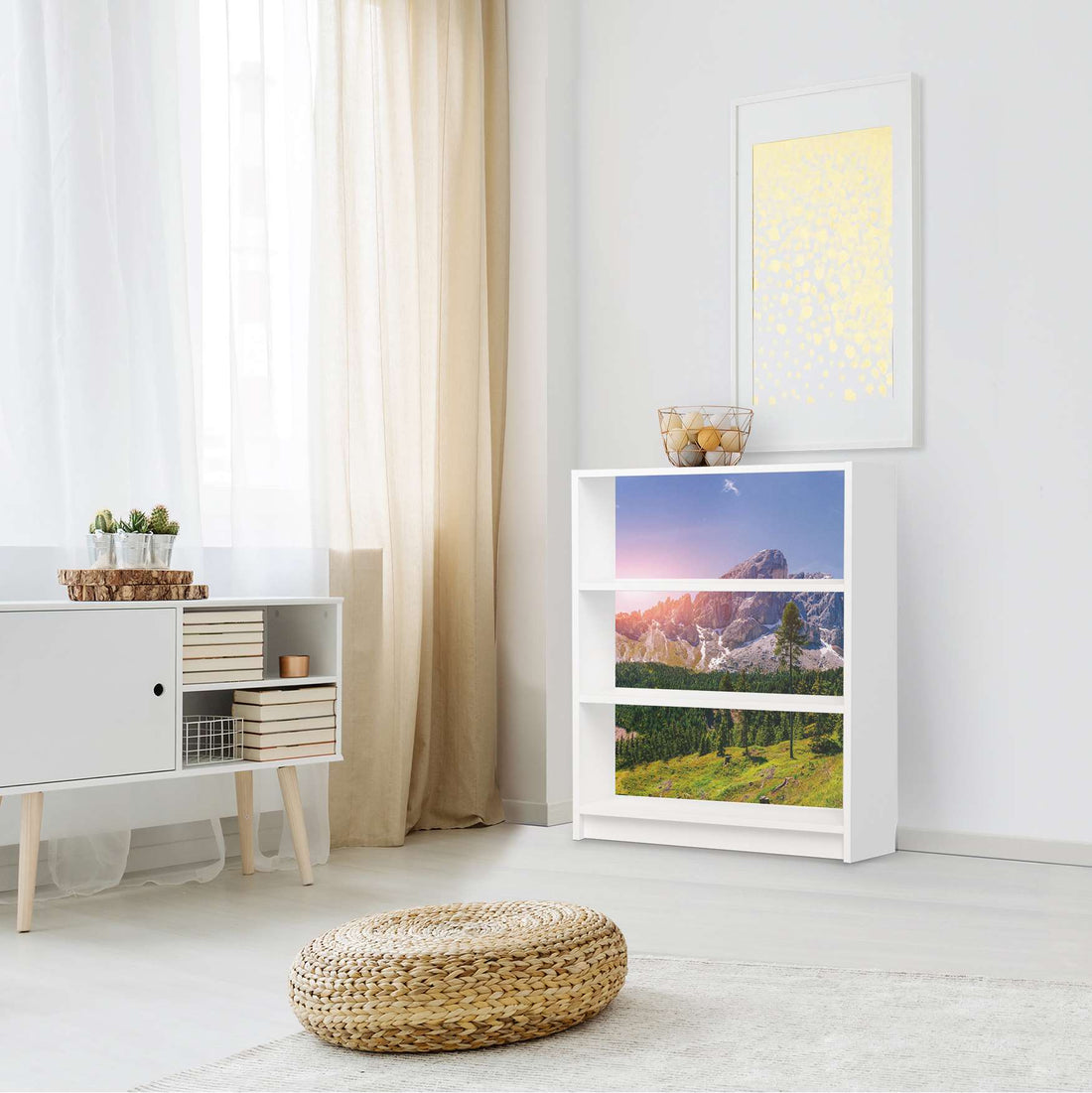 Möbelfolie Alpenblick - IKEA Billy Regal 3 Fächer - Wohnzimmer