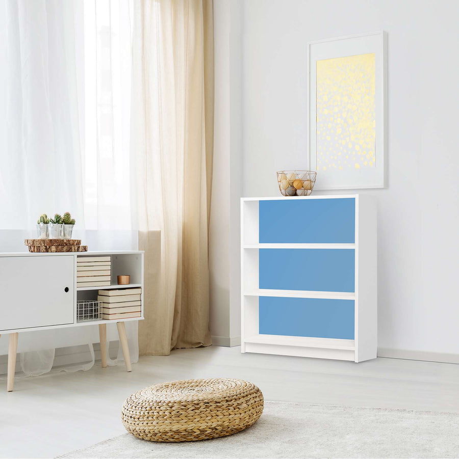 Möbelfolie Blau Light - IKEA Billy Regal 3 Fächer - Wohnzimmer