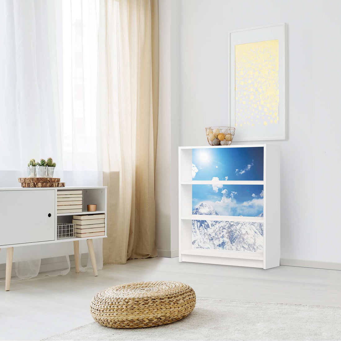 Möbelfolie Everest - IKEA Billy Regal 3 Fächer - Wohnzimmer