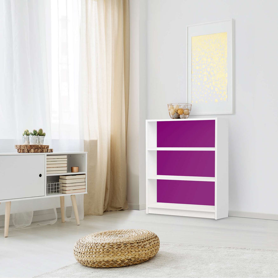 Möbelfolie Flieder Dark - IKEA Billy Regal 3 Fächer - Wohnzimmer