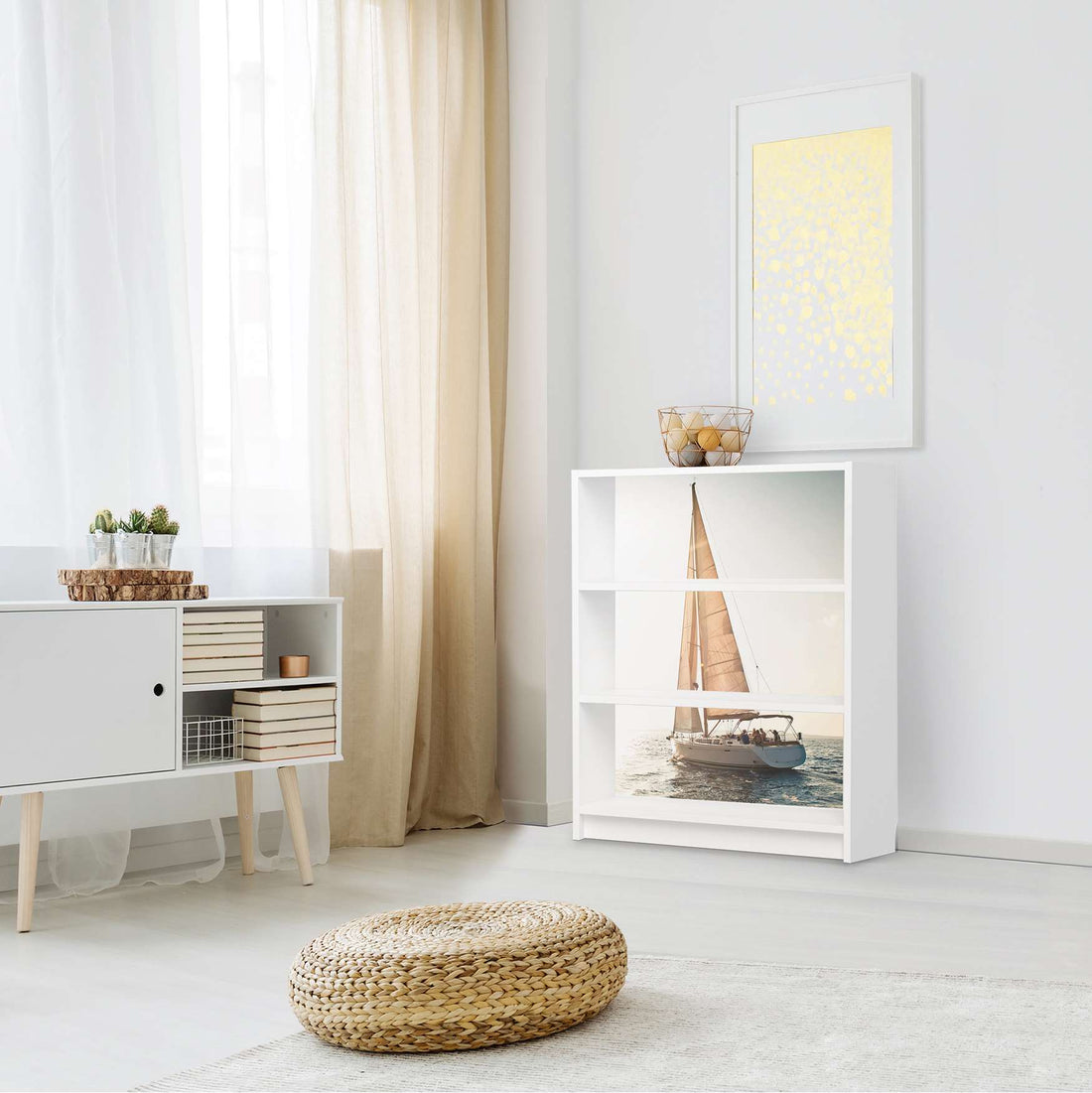 Möbelfolie Freedom - IKEA Billy Regal 3 Fächer - Wohnzimmer