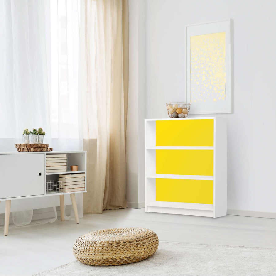 Möbelfolie Gelb Dark - IKEA Billy Regal 3 Fächer - Wohnzimmer