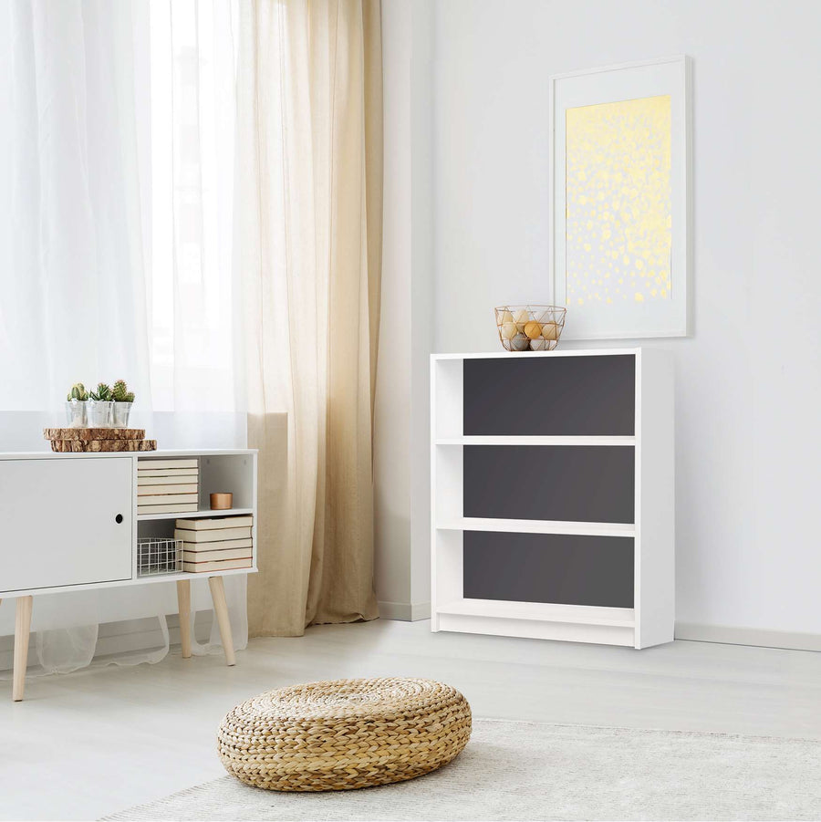 Möbelfolie Grau Dark - IKEA Billy Regal 3 Fächer - Wohnzimmer