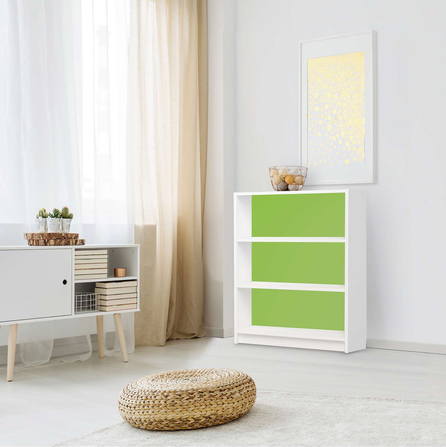 Möbelfolie Hellgrün Dark - IKEA Billy Regal 3 Fächer - Wohnzimmer