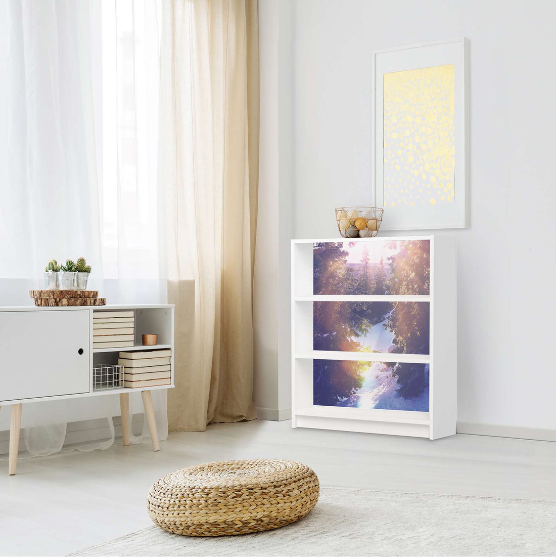 Möbelfolie Lichtflut - IKEA Billy Regal 3 Fächer - Wohnzimmer