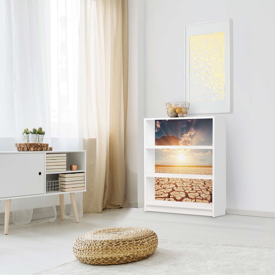 Möbelfolie Savanne - IKEA Billy Regal 3 Fächer - Wohnzimmer