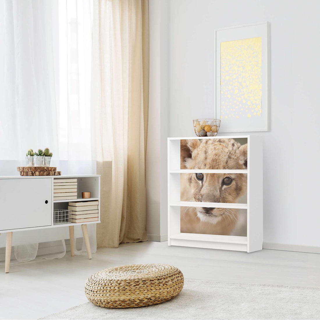 Möbelfolie Simba - IKEA Billy Regal 3 Fächer - Wohnzimmer