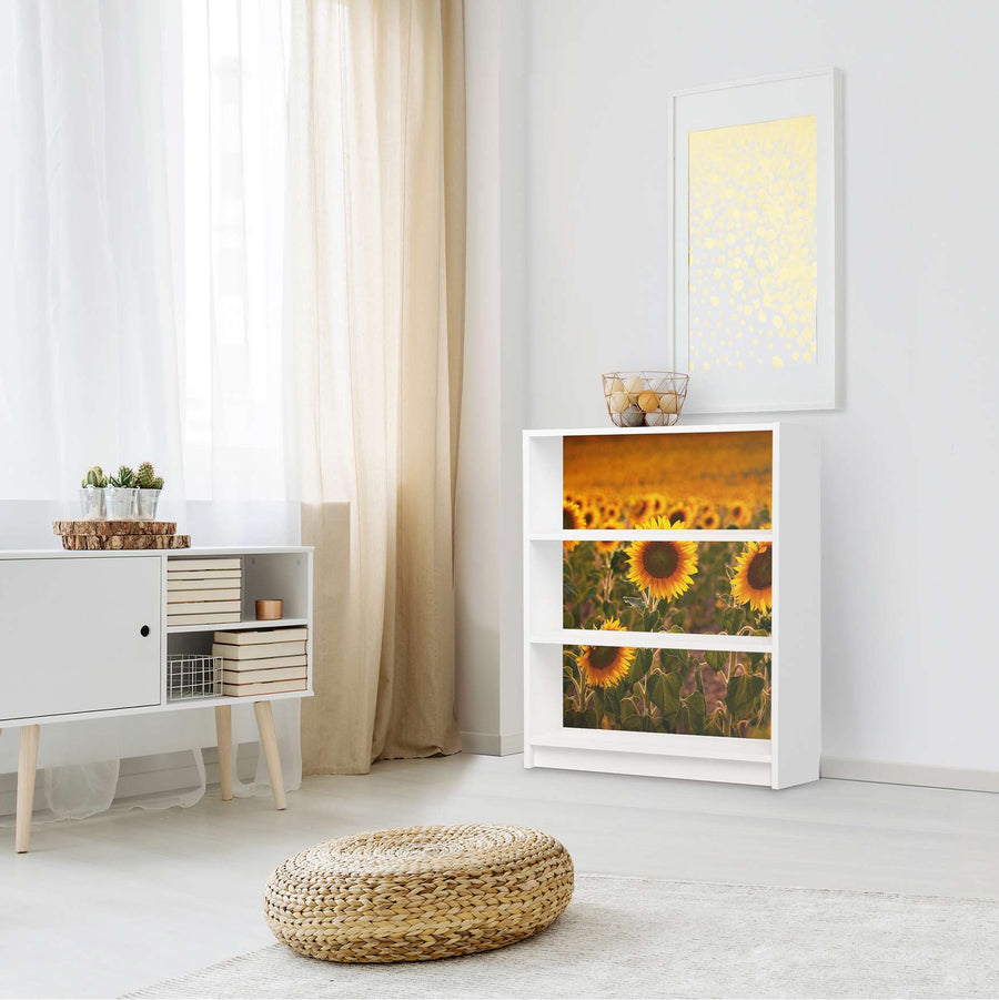 Möbelfolie Sunflowers - IKEA Billy Regal 3 Fächer - Wohnzimmer
