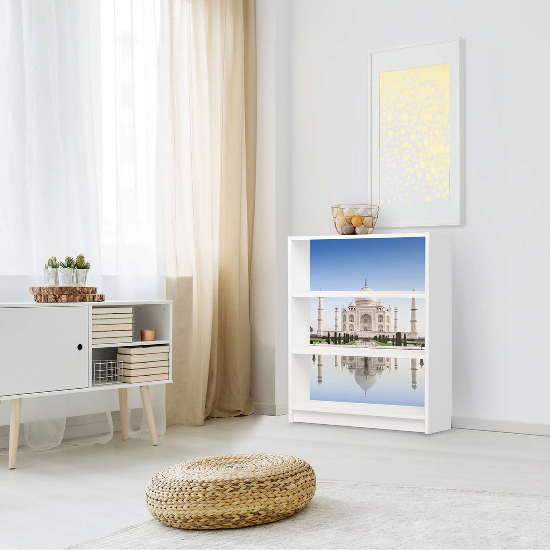 Möbelfolie Taj Mahal - IKEA Billy Regal 3 Fächer - Wohnzimmer