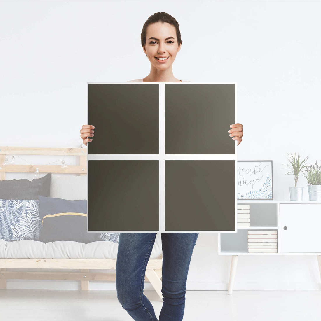 Möbelfolie Braungrau Dark - IKEA Expedit Regal 4 Türen - Folie