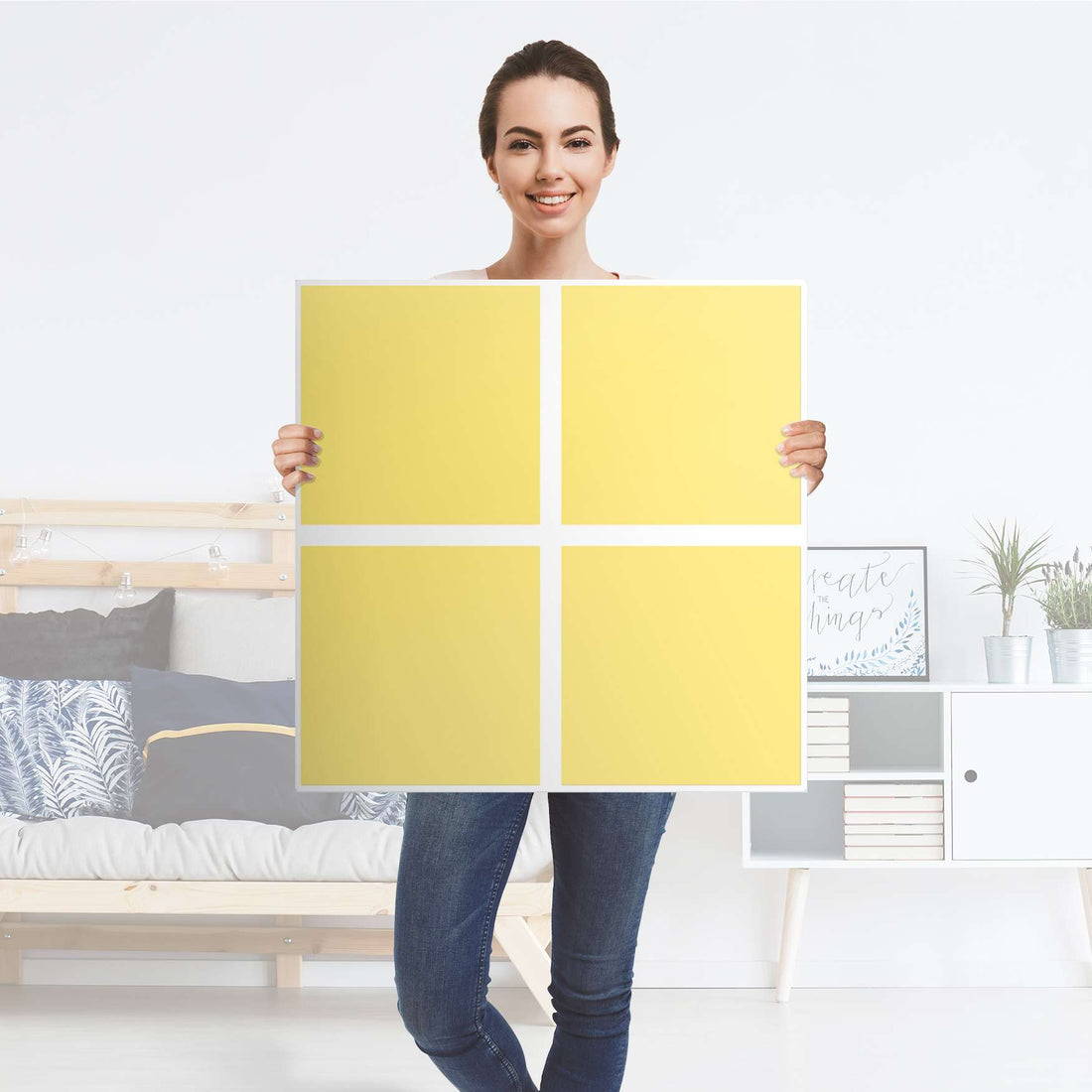 Möbelfolie Gelb Light - IKEA Expedit Regal 4 Türen - Folie