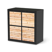 Möbelfolie Bright Planks - IKEA Expedit Regal 4 Türen - schwarz