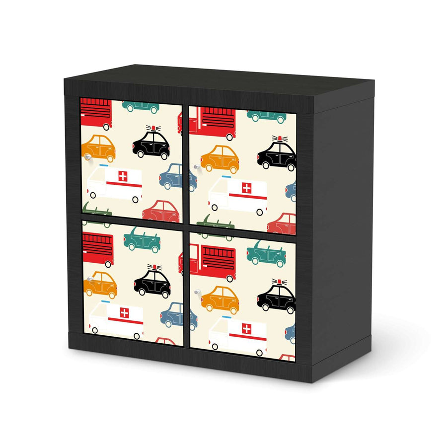 Möbelfolie Cars - IKEA Expedit Regal 4 Türen - schwarz