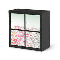 Möbelfolie Floral Doodle - IKEA Expedit Regal 4 Türen - schwarz