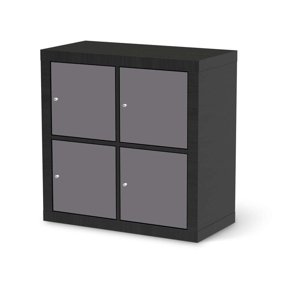 Möbelfolie Grau Light - IKEA Expedit Regal 4 Türen - schwarz