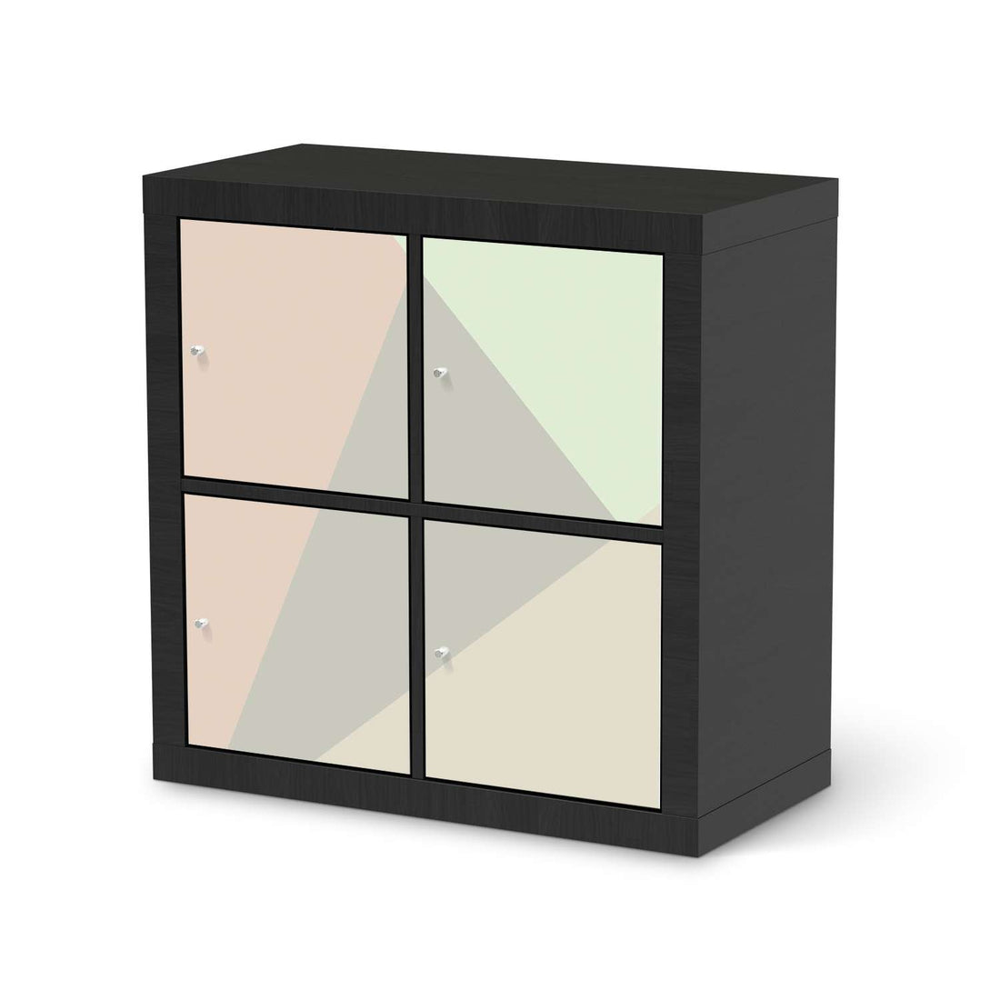 Möbelfolie Pastell Geometrik - IKEA Expedit Regal 4 Türen - schwarz