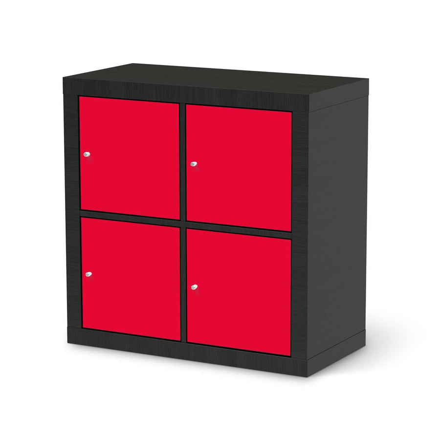 Möbelfolie Rot Light - IKEA Expedit Regal 4 Türen - schwarz