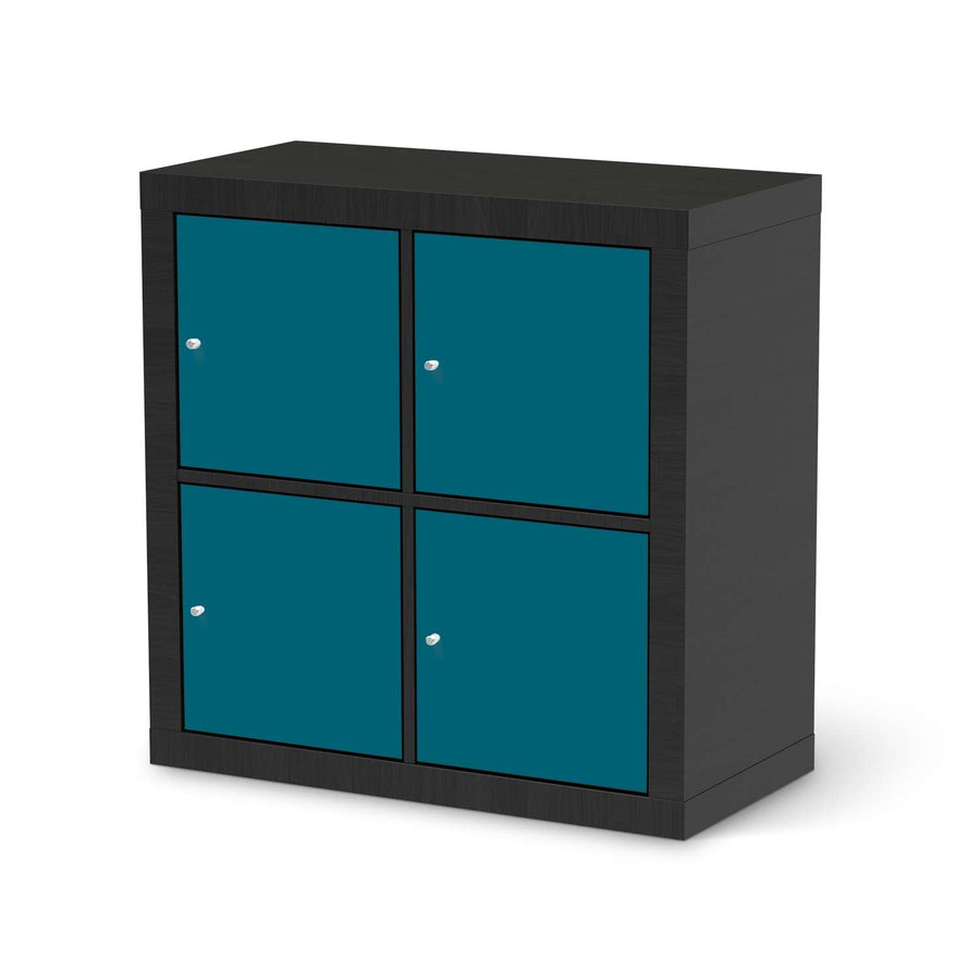 Möbelfolie Türkisgrün Dark - IKEA Expedit Regal 4 Türen - schwarz