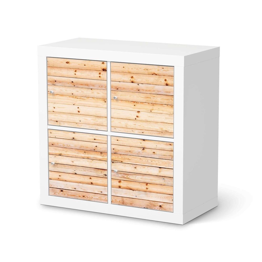 Möbelfolie Bright Planks - IKEA Expedit Regal 4 Türen  - weiss