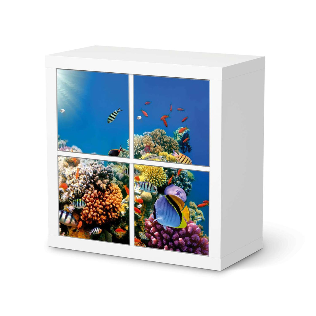 Möbelfolie Coral Reef - IKEA Expedit Regal 4 Türen  - weiss