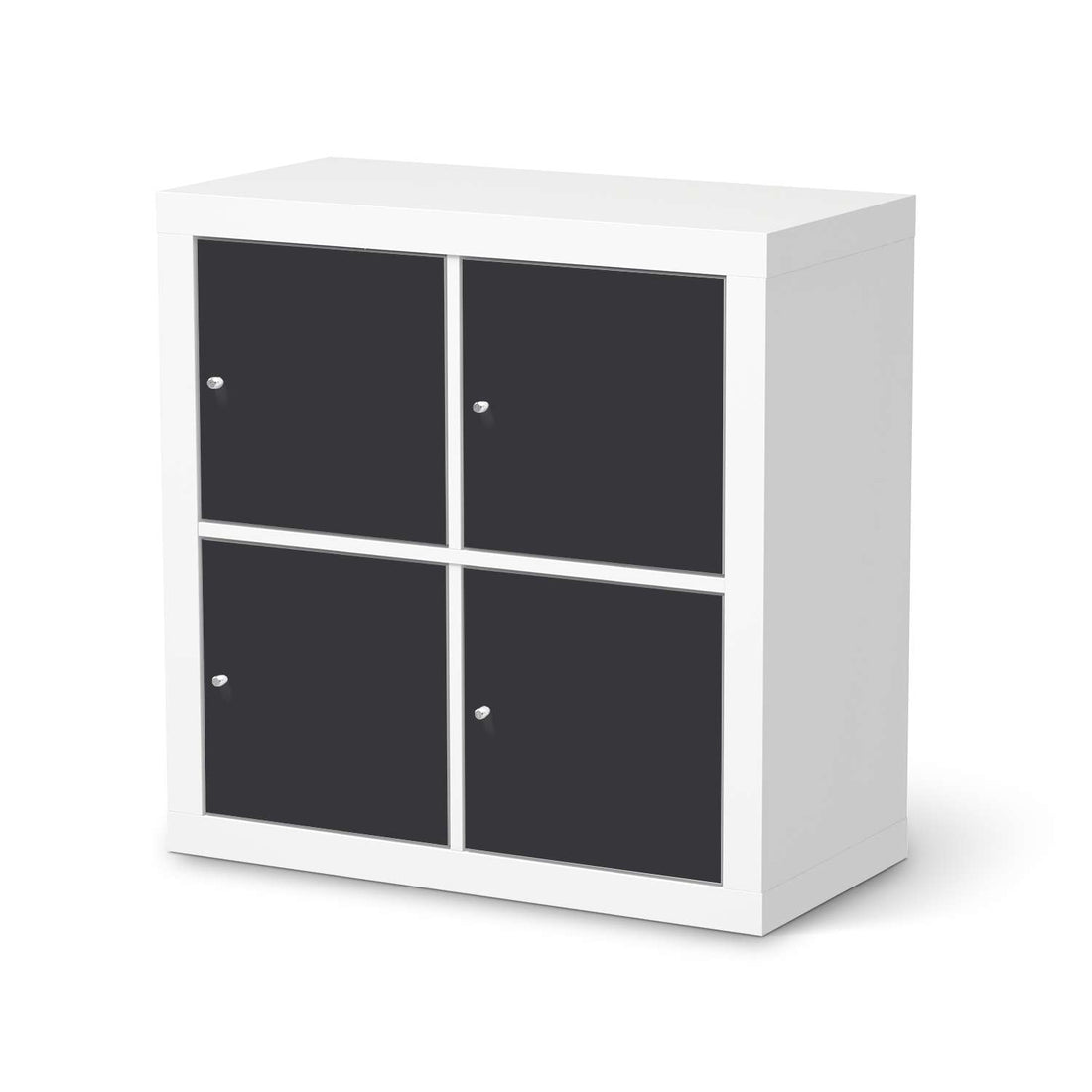 Möbelfolie Grau Dark - IKEA Expedit Regal 4 Türen  - weiss