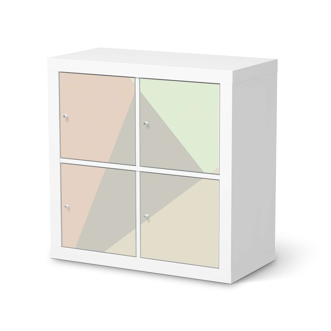 Möbelfolie Pastell Geometrik - IKEA Expedit Regal 4 Türen  - weiss
