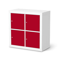 Möbelfolie Rot Dark - IKEA Expedit Regal 4 Türen  - weiss