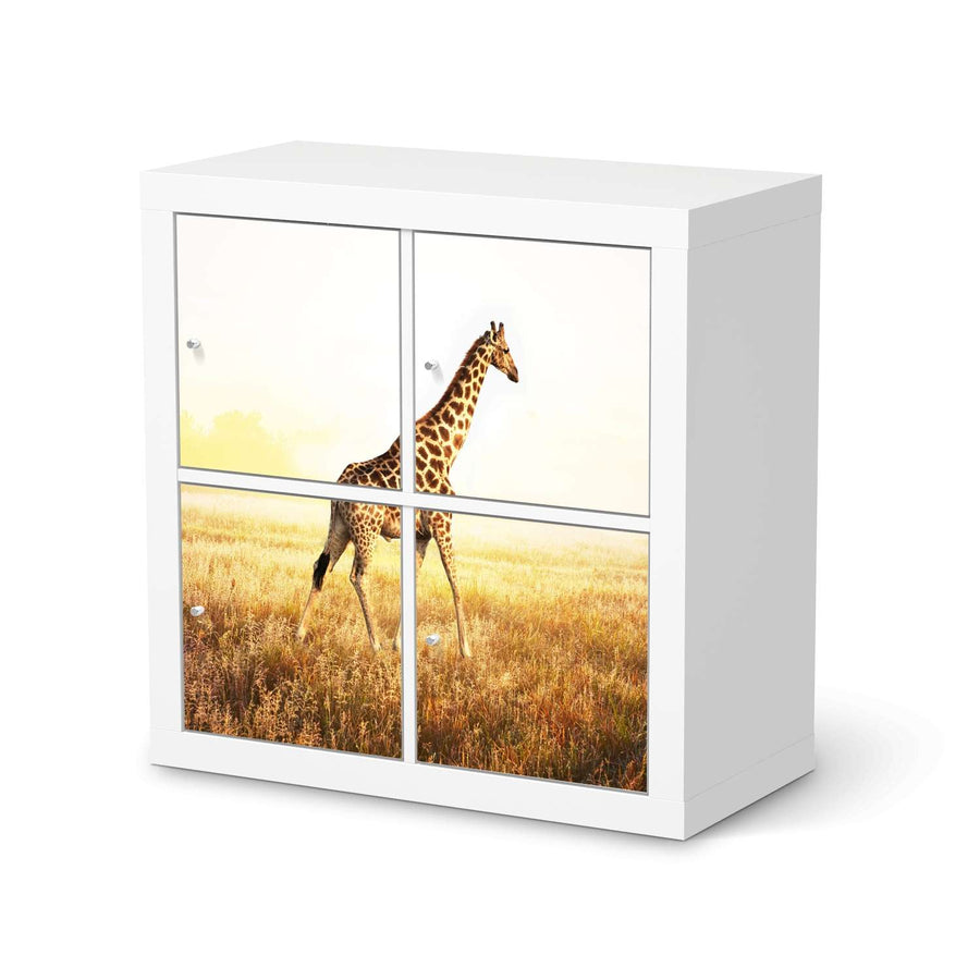 Möbelfolie Savanna Giraffe - IKEA Expedit Regal 4 Türen  - weiss