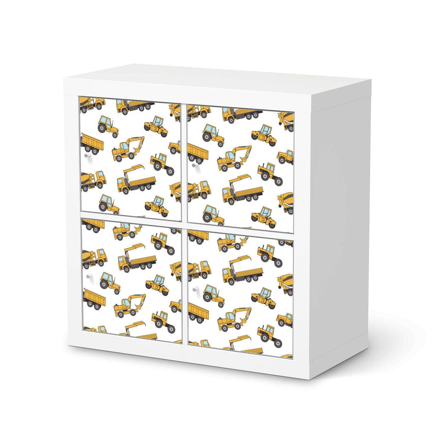 Möbelfolie Working Cars - IKEA Expedit Regal 4 Türen  - weiss