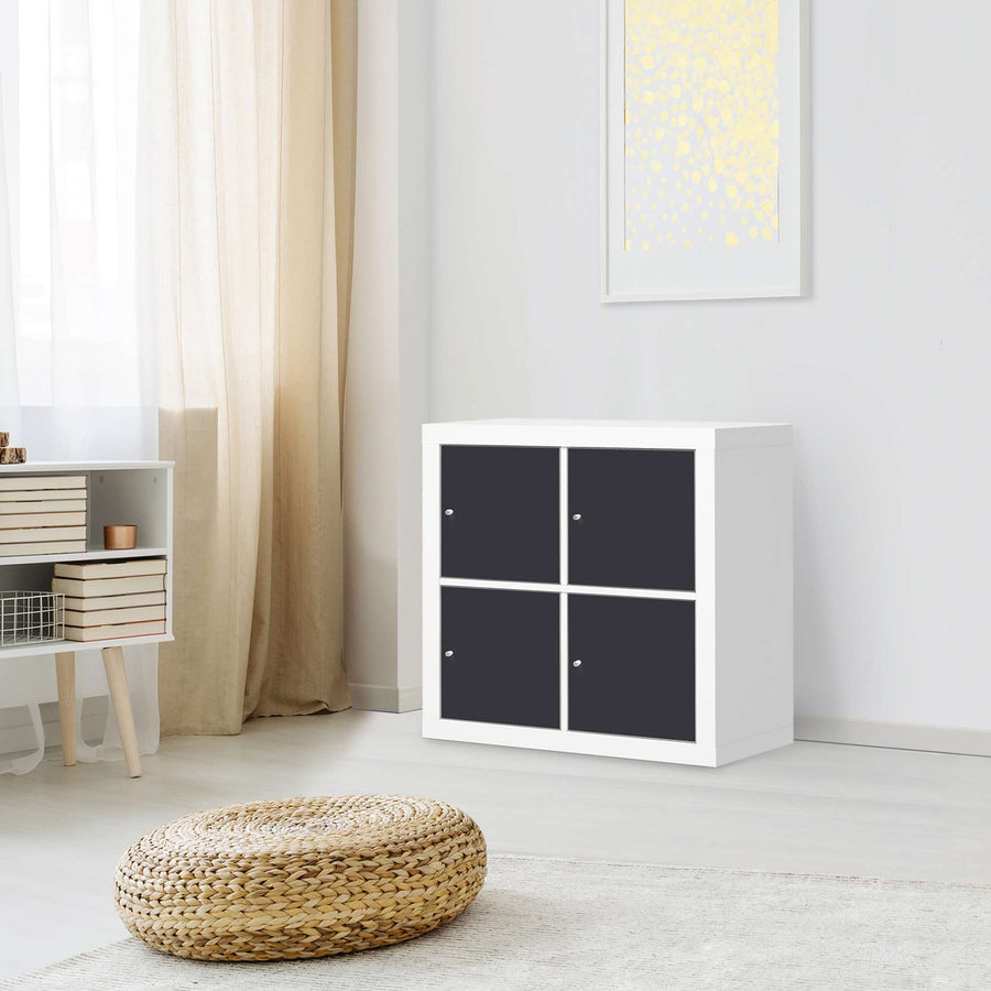 Möbelfolie Grau Dark - IKEA Expedit Regal 4 Türen - Wohnzimmer