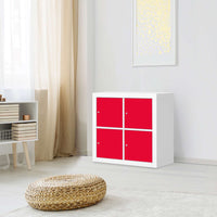 Möbelfolie Rot Light - IKEA Expedit Regal 4 Türen - Wohnzimmer