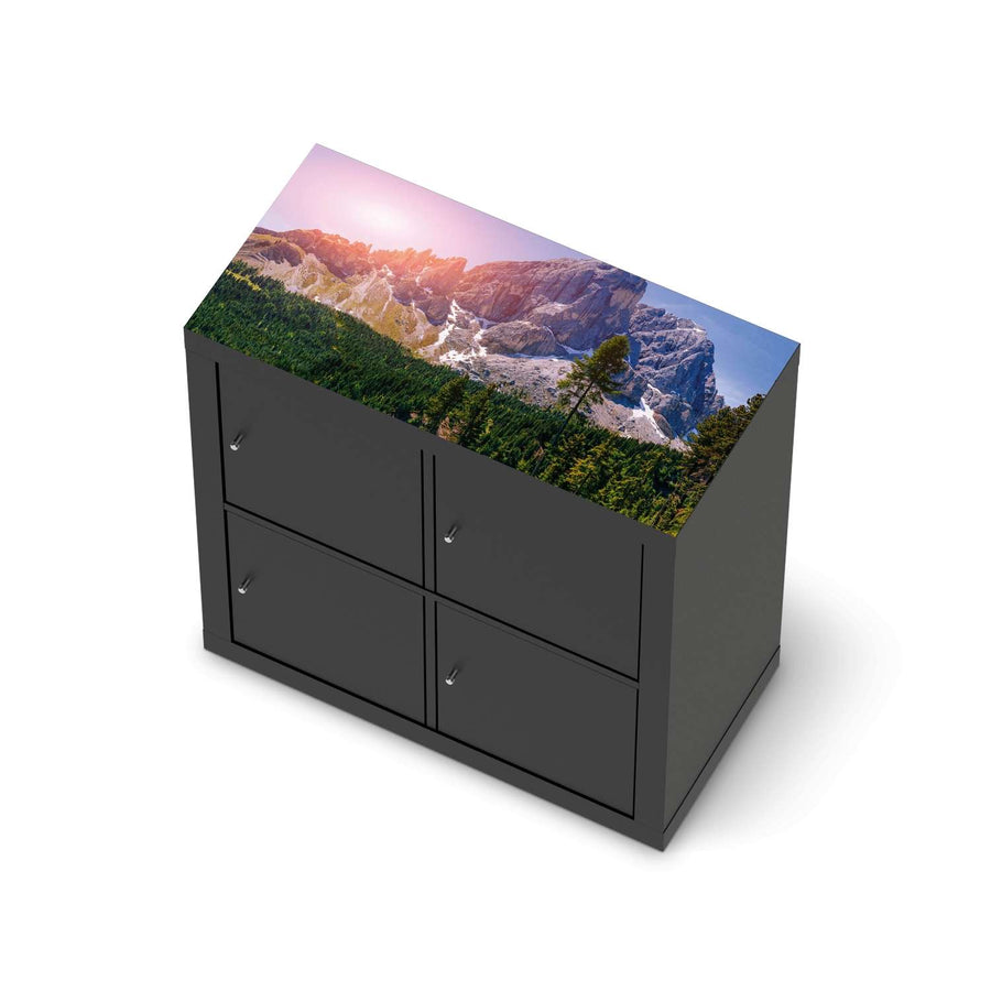 Möbelfolie Alpenblick - IKEA Expedit Regal [oben] - schwarz