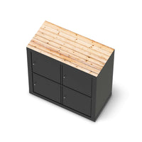 Möbelfolie Bright Planks - IKEA Expedit Regal [oben] - schwarz