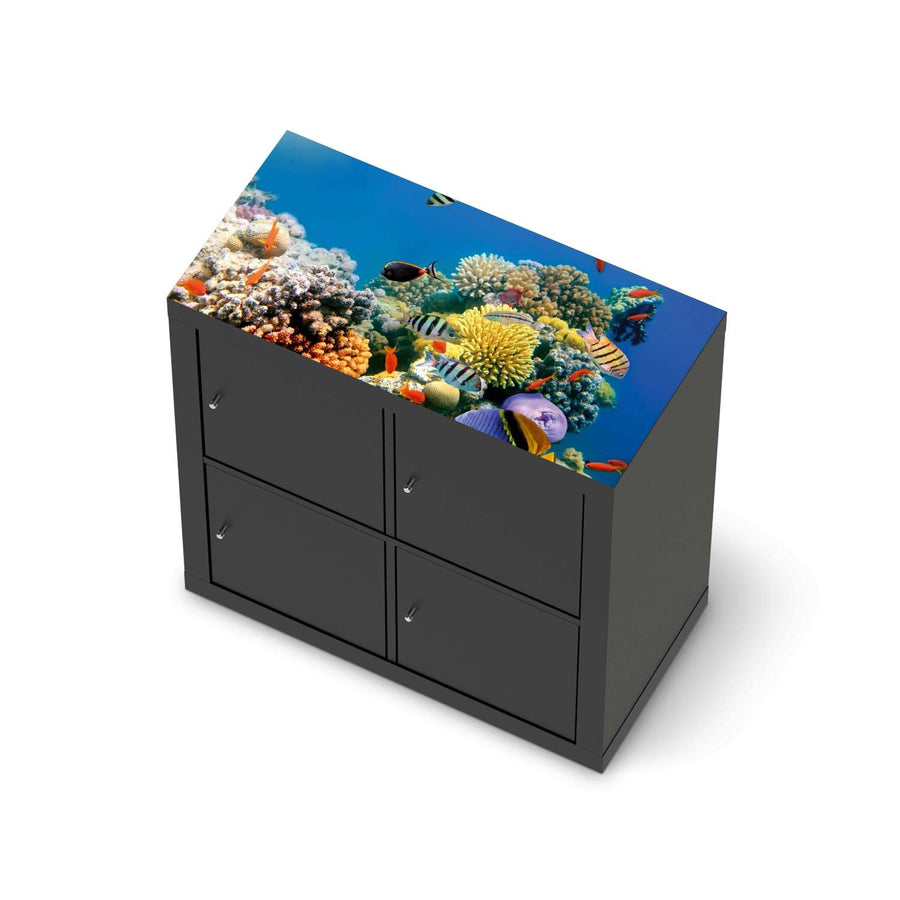 Möbelfolie Coral Reef - IKEA Expedit Regal [oben] - schwarz
