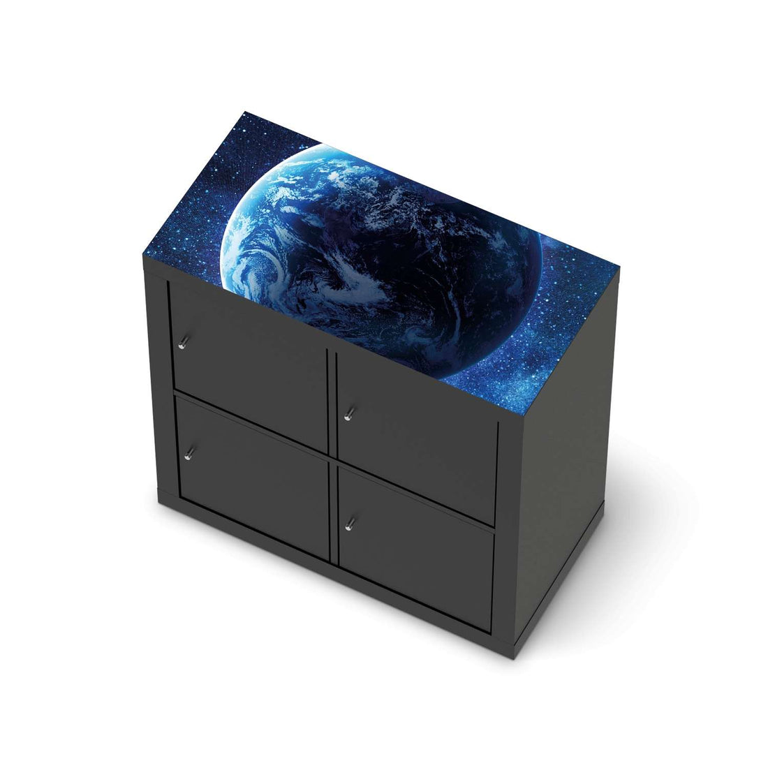 Möbelfolie Planet Blue - IKEA Expedit Regal [oben] - schwarz