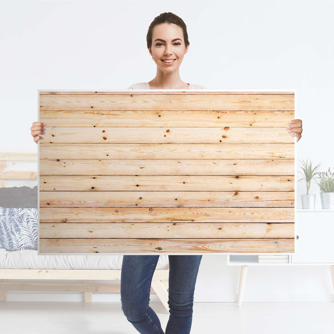 Möbelfolie Bright Planks - IKEA Hemnes Couchtisch 118x75 cm - Folie