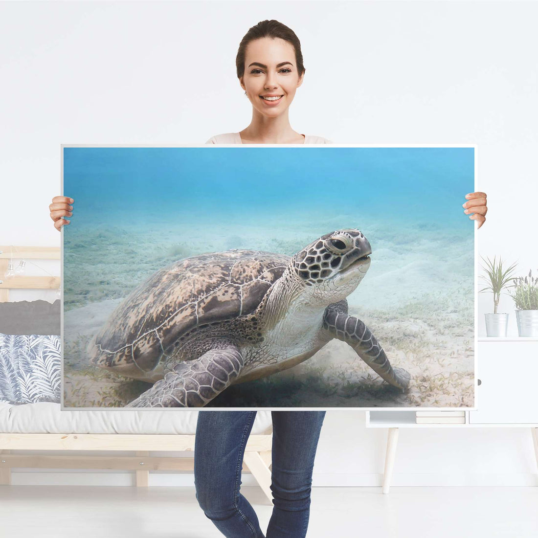 Möbelfolie Green Sea Turtle - IKEA Hemnes Couchtisch 118x75 cm - Folie