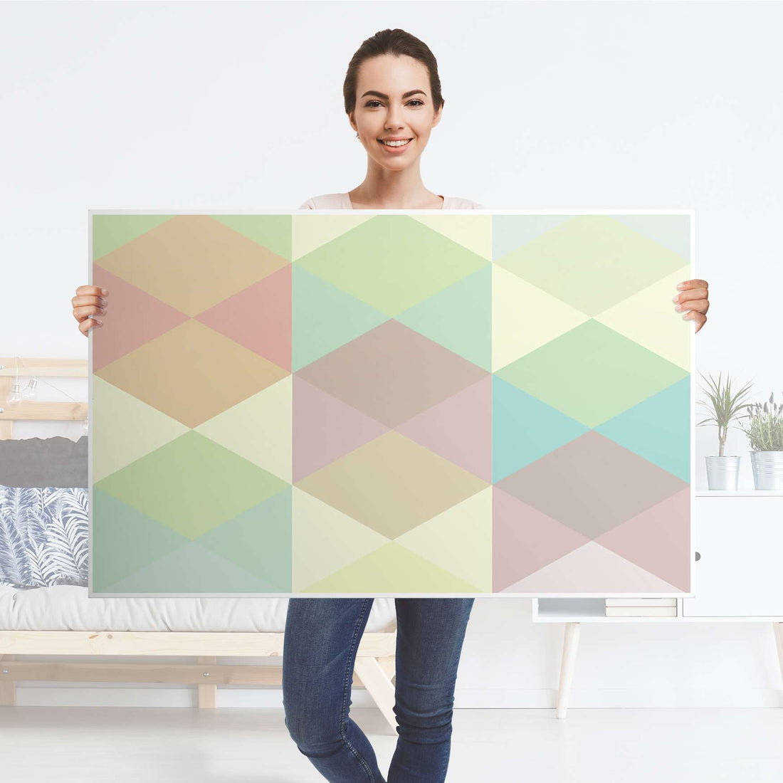 Möbelfolie Melitta Pastell Geometrie - IKEA Hemnes Couchtisch 118x75 cm - Folie
