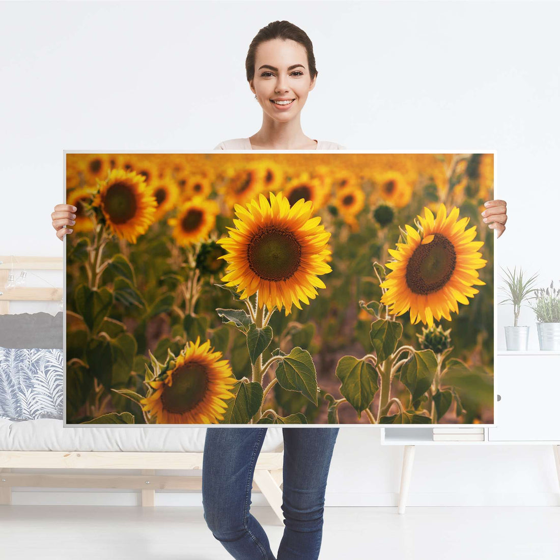 Möbelfolie Sunflowers - IKEA Hemnes Couchtisch 118x75 cm - Folie