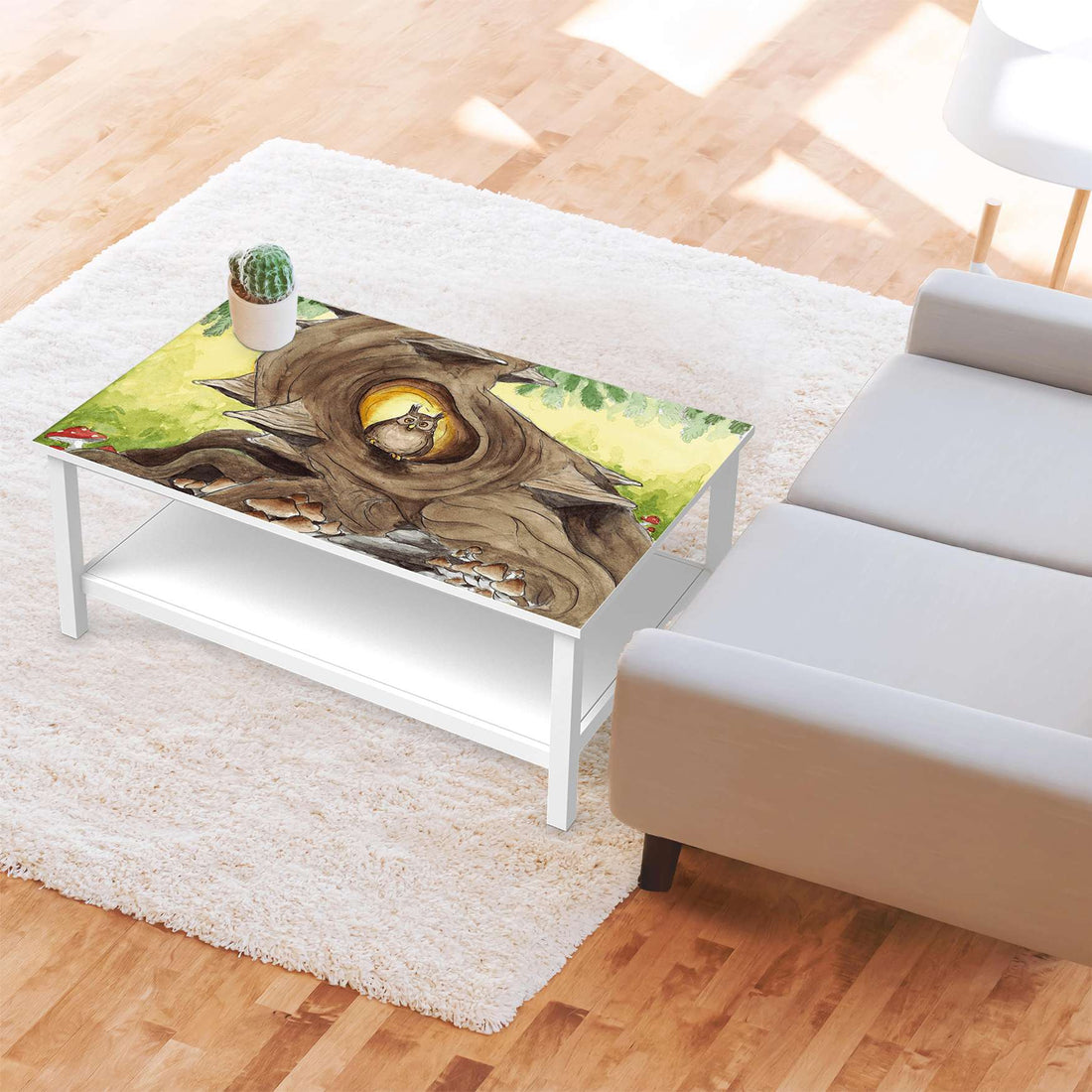 Möbelfolie Eulenbaum - IKEA Hemnes Couchtisch 118x75 cm - Kinderzimmer