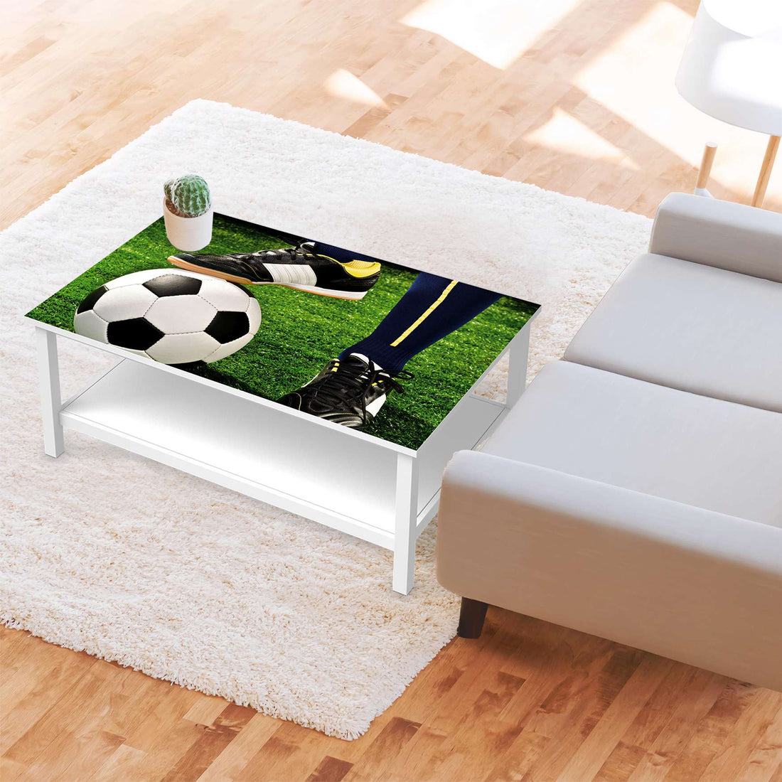 Möbelfolie Fussballstar - IKEA Hemnes Couchtisch 118x75 cm - Kinderzimmer