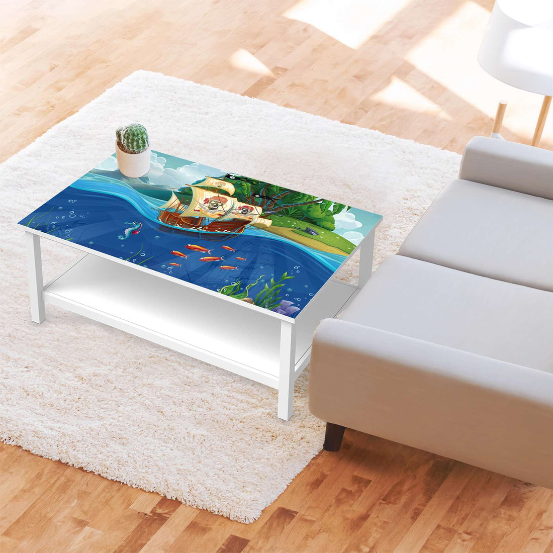 Möbelfolie Pirates - IKEA Hemnes Couchtisch 118x75 cm - Kinderzimmer
