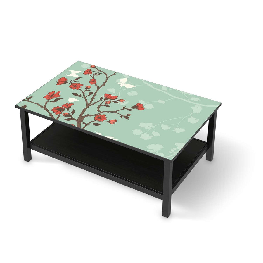 Möbelfolie Blütenzauber - IKEA Hemnes Couchtisch 118x75 cm - schwarz