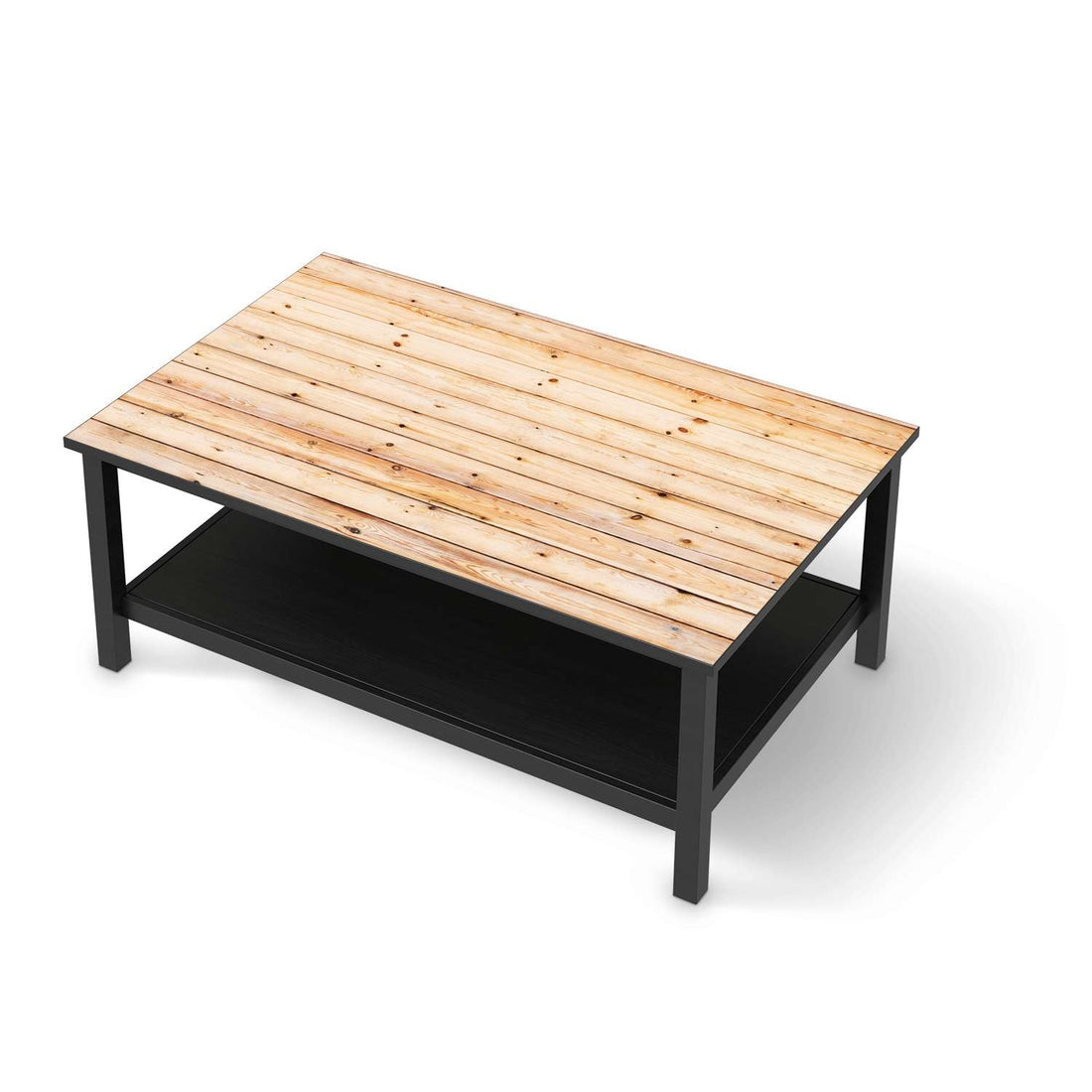 Möbelfolie Bright Planks - IKEA Hemnes Couchtisch 118x75 cm - schwarz